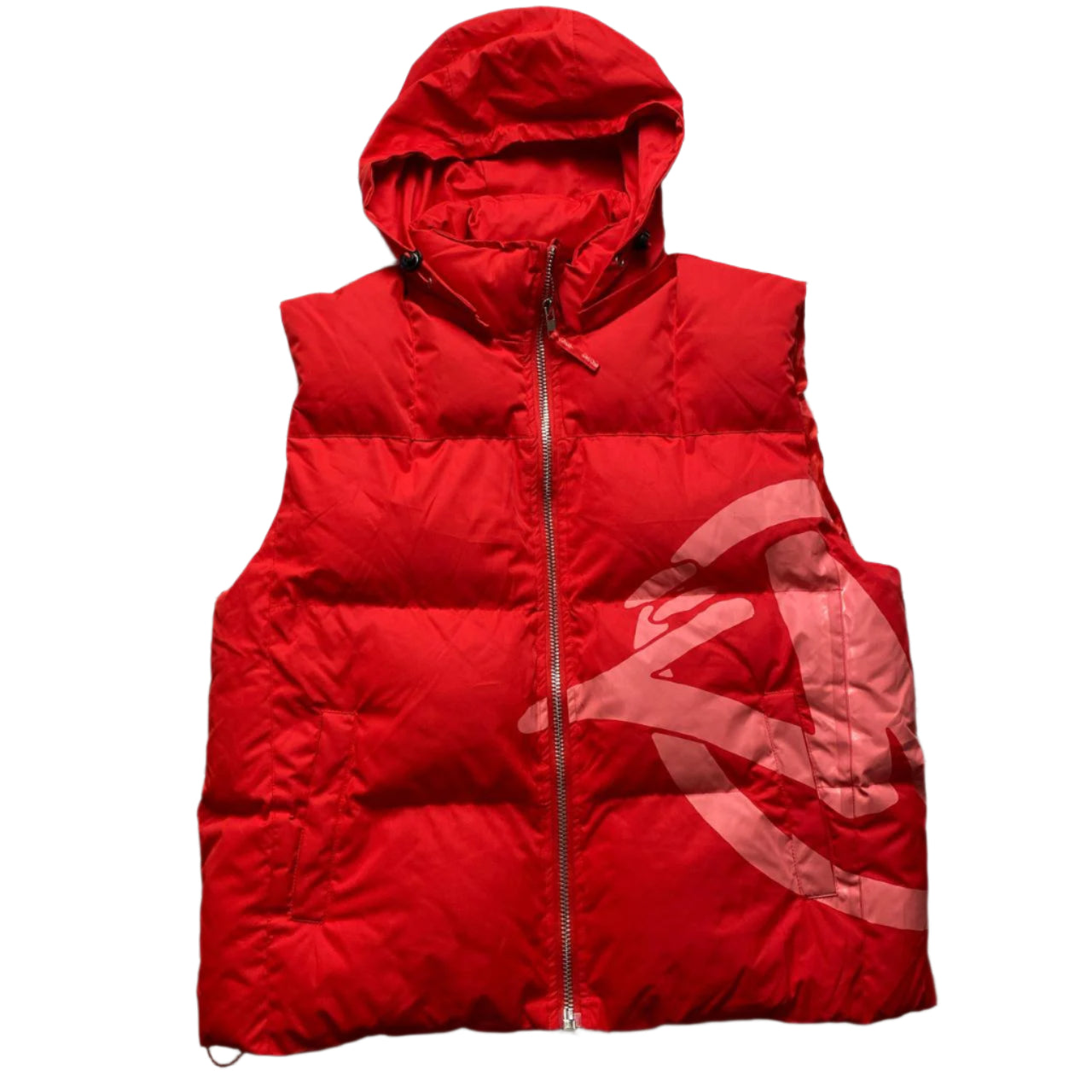Minus Two Red and Pink Puffer Gilet (XL)