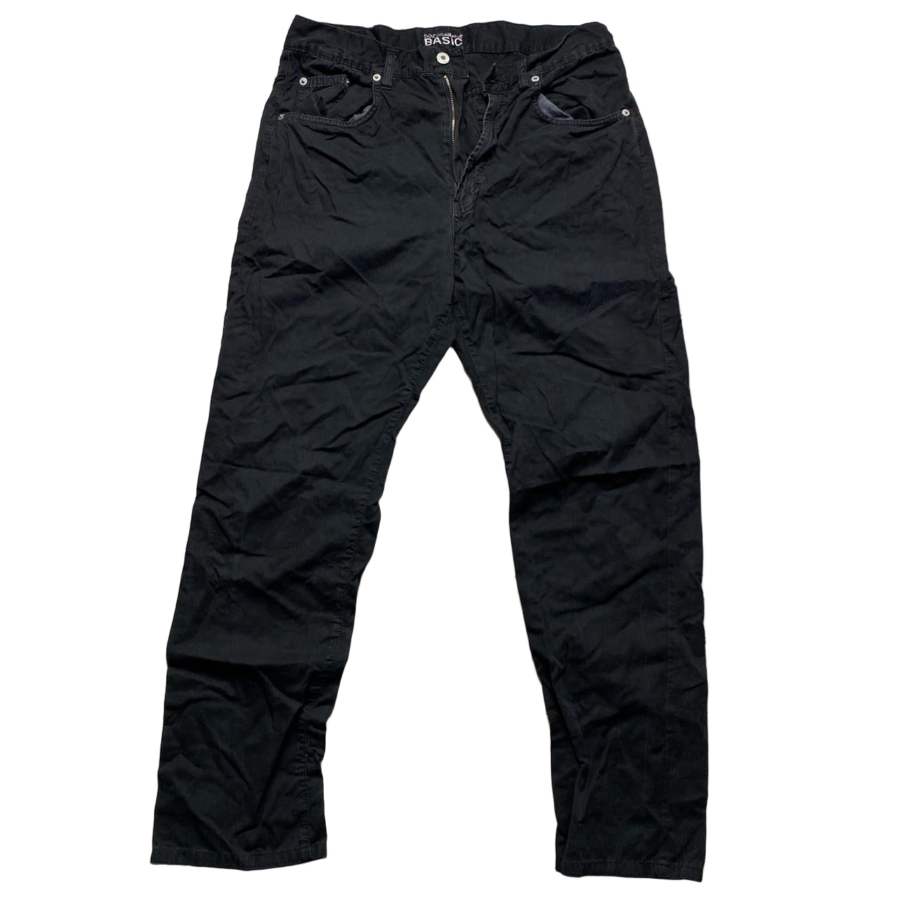 Dolce and Gabbana Vintage Basic Black Trousers Jeans (36W)