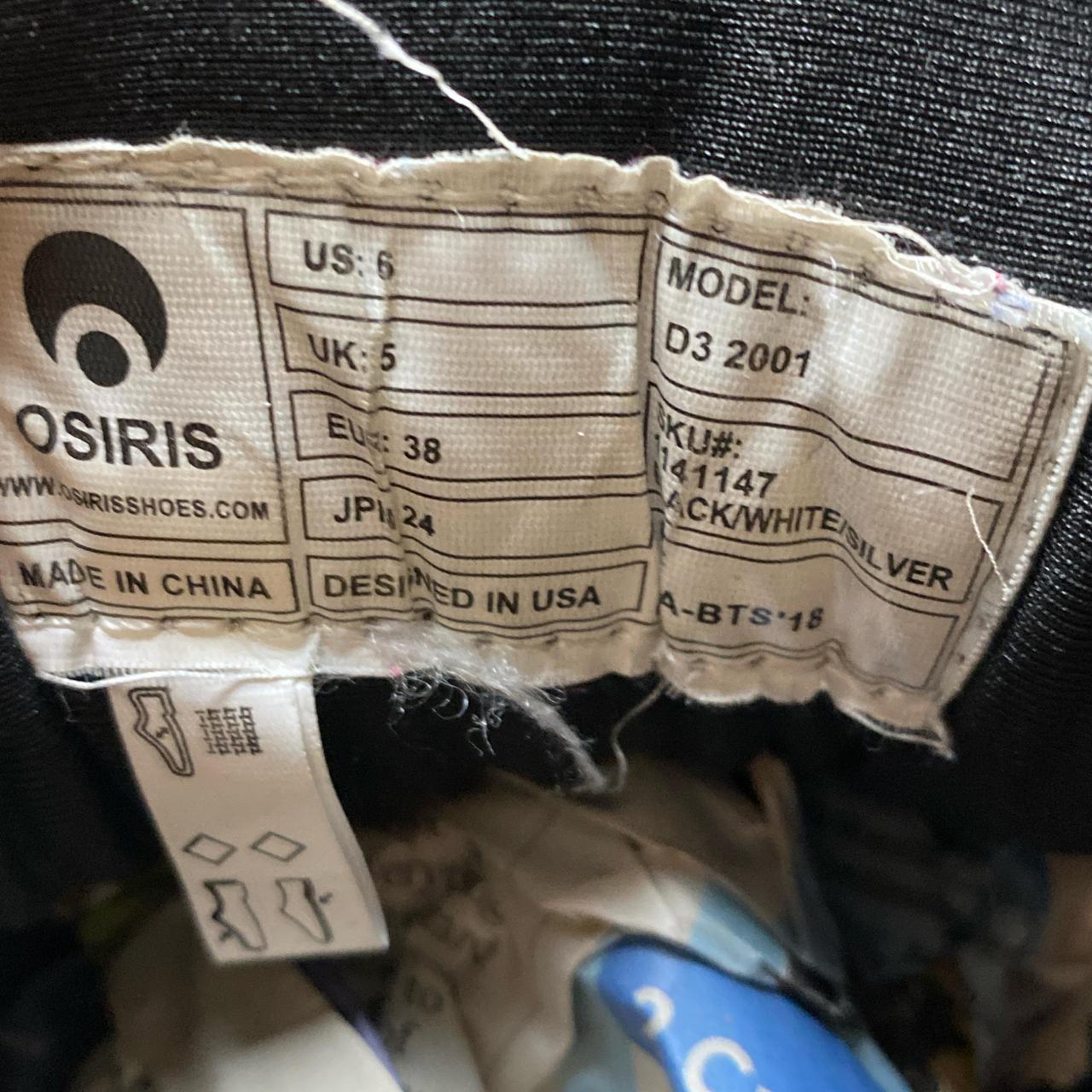 Osiris D3 - 2001 Black and White Chunky Skateboarding Shoes (UK 5)