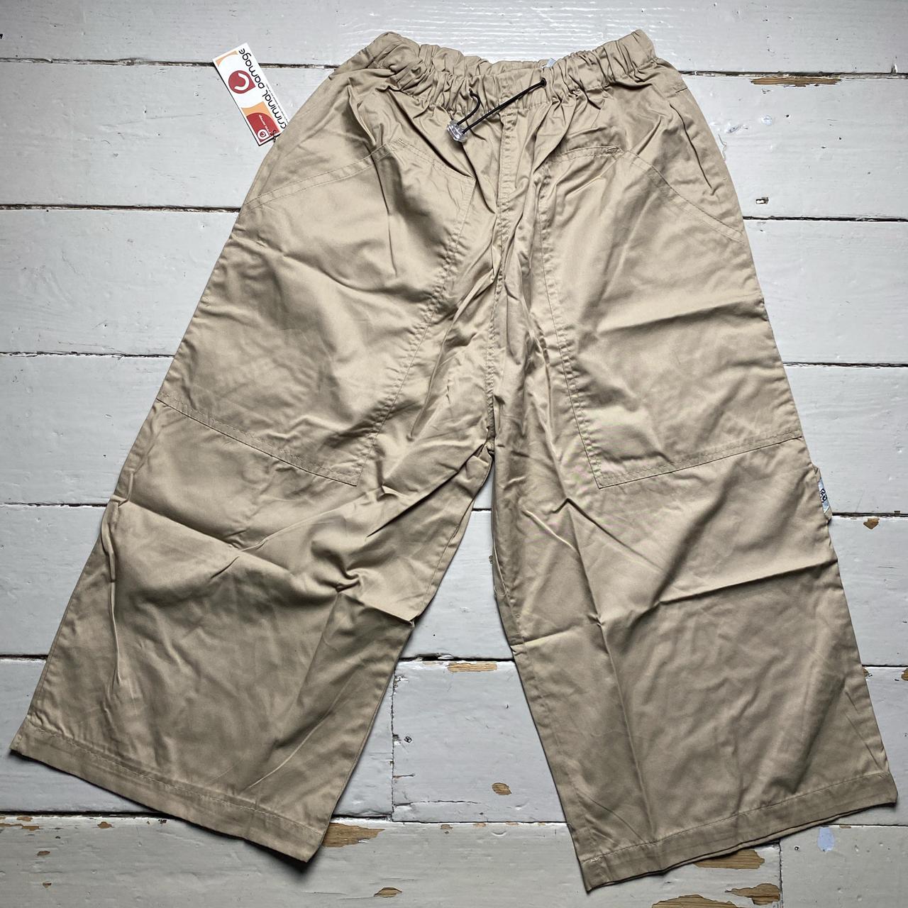 Criminal Damge Khaki Beige Cargo Parachute Baggy Combat Shorts