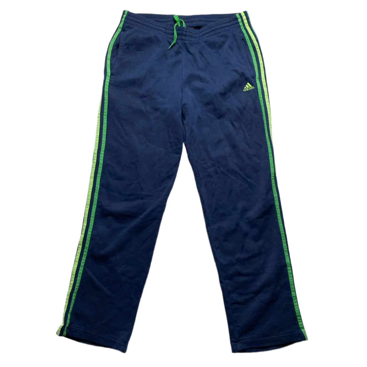 Adidas Performance Essentials Navy Triple Green Stripes Full Tracksuit (M)