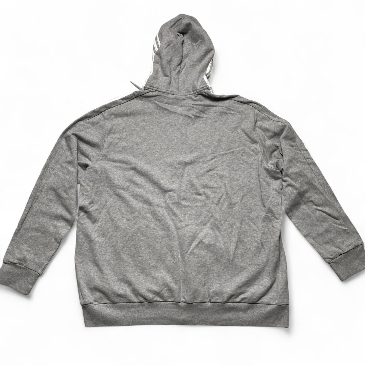 Adidas Performance Essentials Grey and White Tri Stripe Hoodie (3XL)