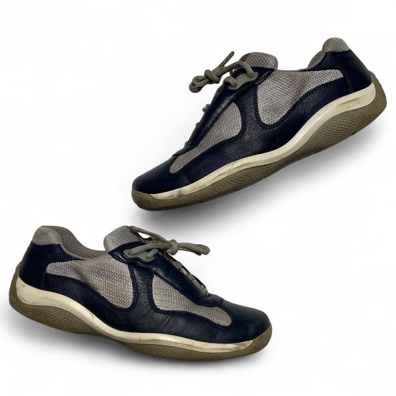 Prada Americas Cup y2k Vintage Navy and Grey Trainers