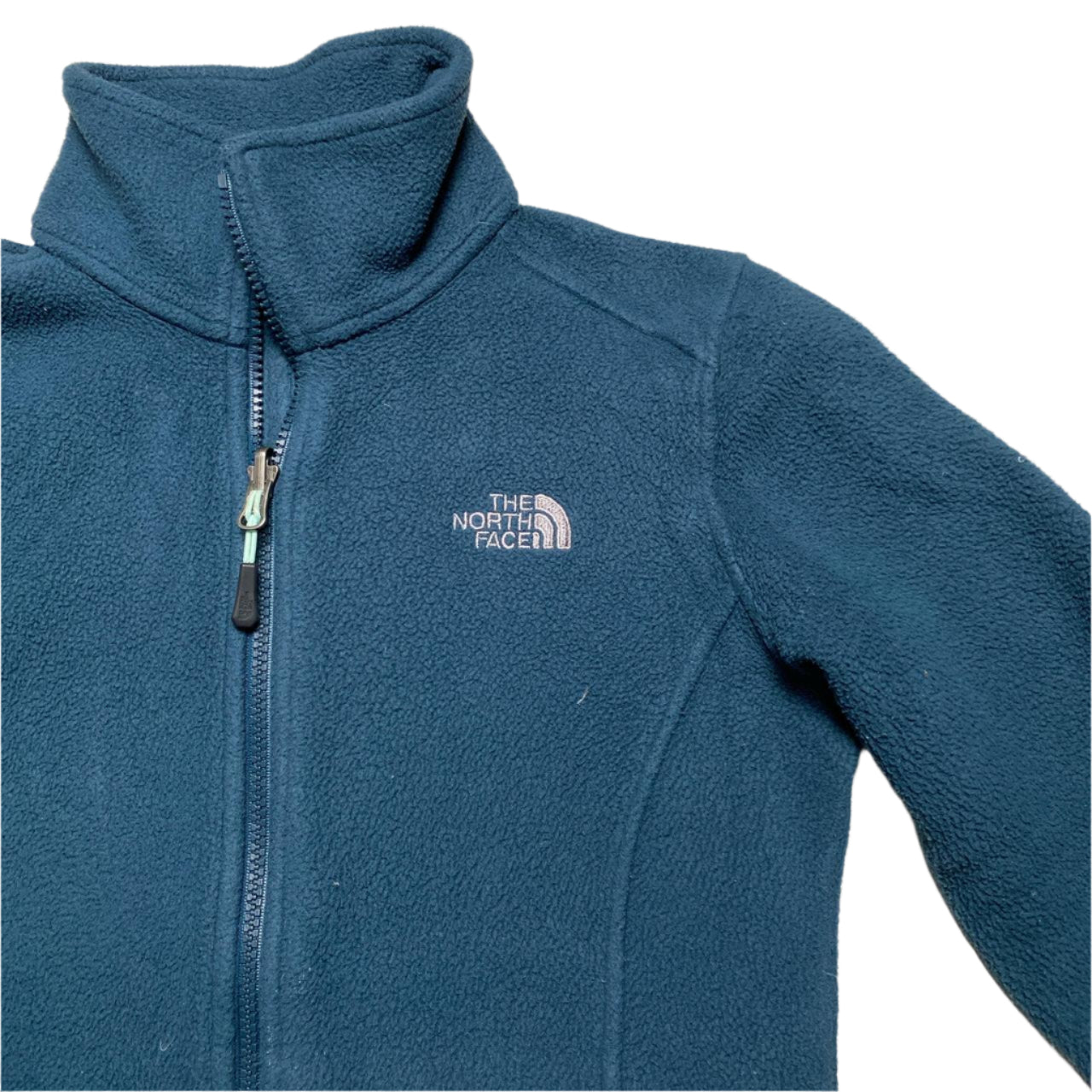 The North Face Blue and Grey Zip Fleece Jumper (XS)