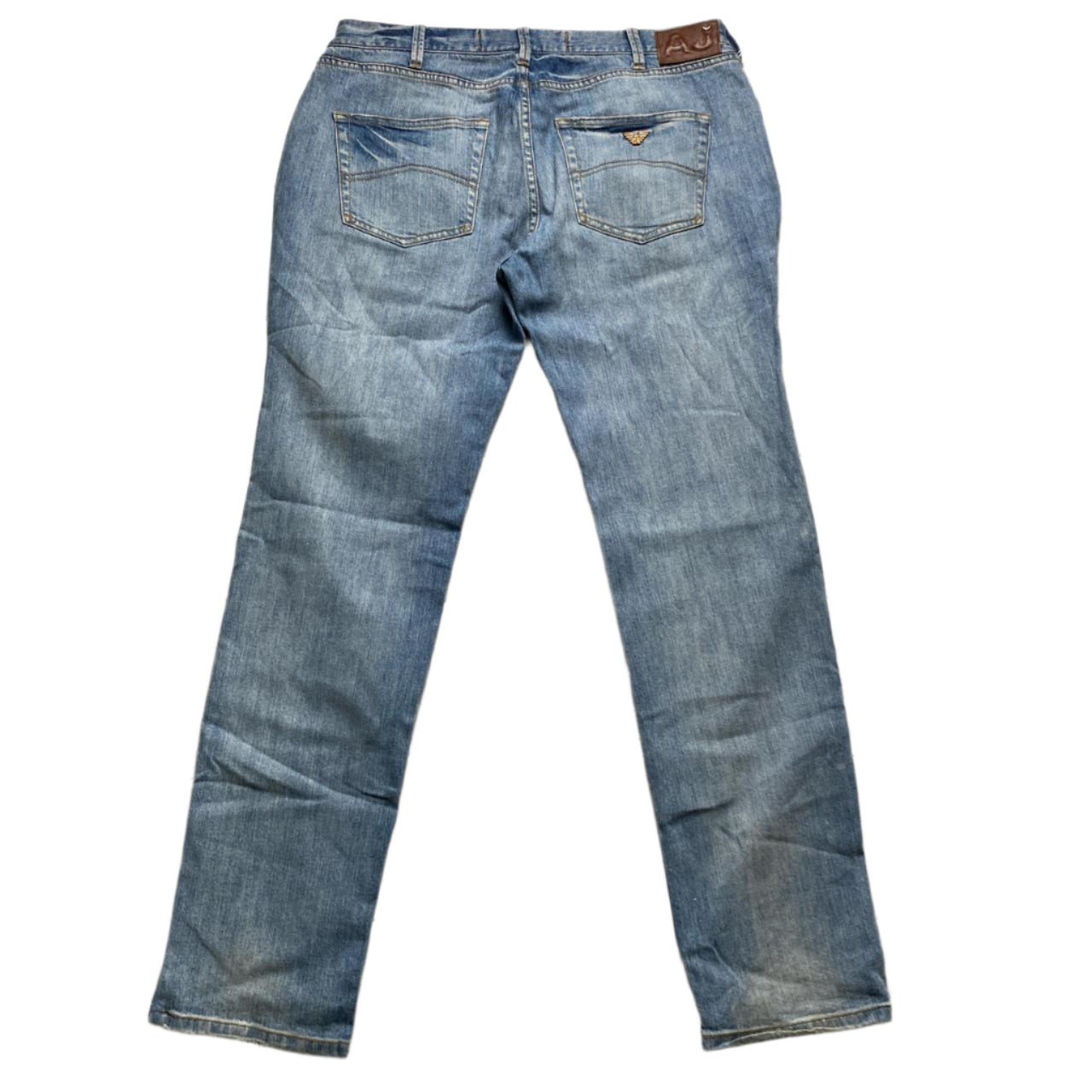 Armani Vintage Light Blue Baggy Comfort Fit Jeans (38W)