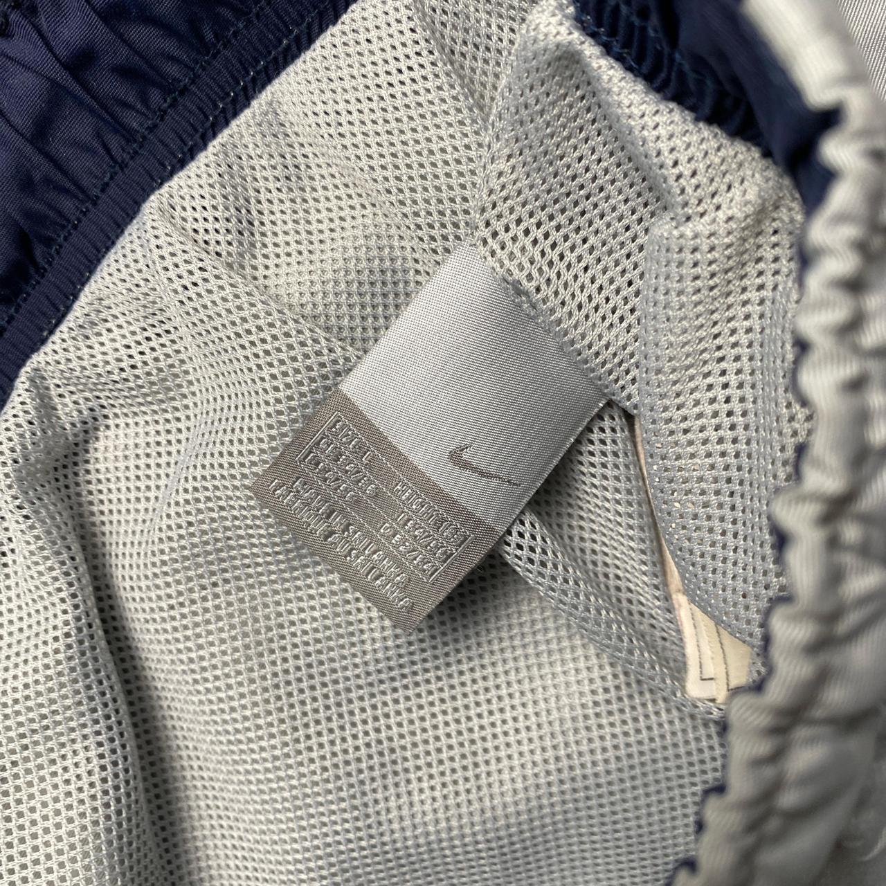 Nike Vintage Y2K Shell Trackpant Silver and Navy Shorts (L)