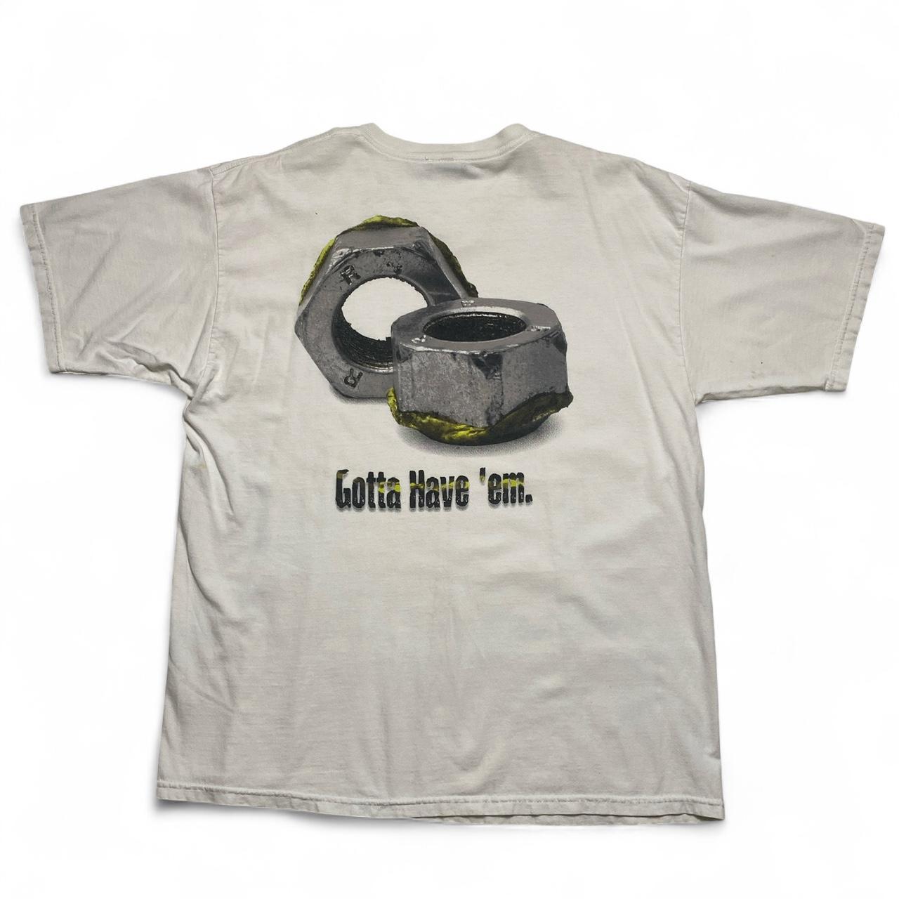 Nuts Gotta Have Em No Fear Vintage 90’s White and Black T Shirt (XL)