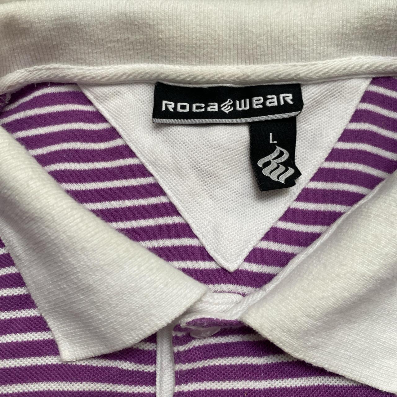 Rocawear Purple and White Polo Shirt (L)