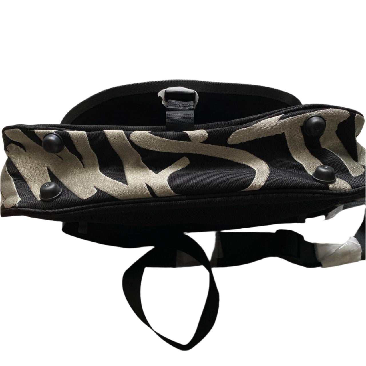 Minus Two Satchel Messenger Pouch Bag Black and Grey Embroidery