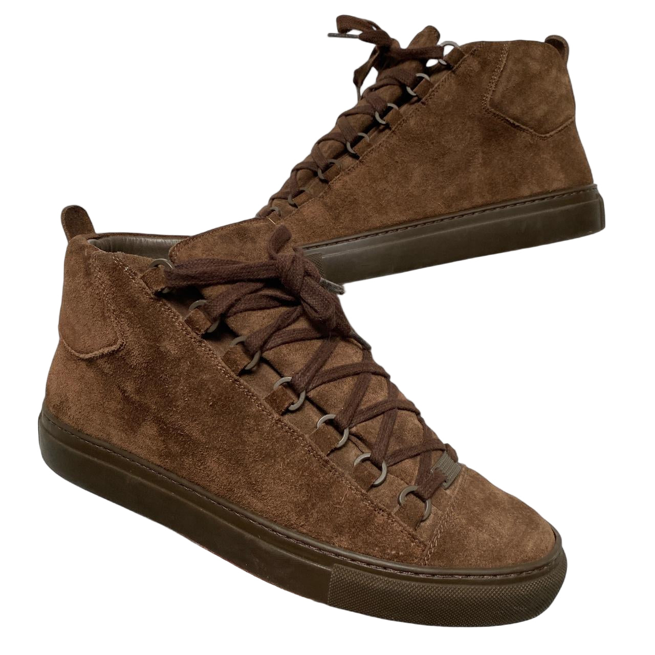 Balenciaga Arena Chocolate Brown Suede High Top Trainers (UK 7)