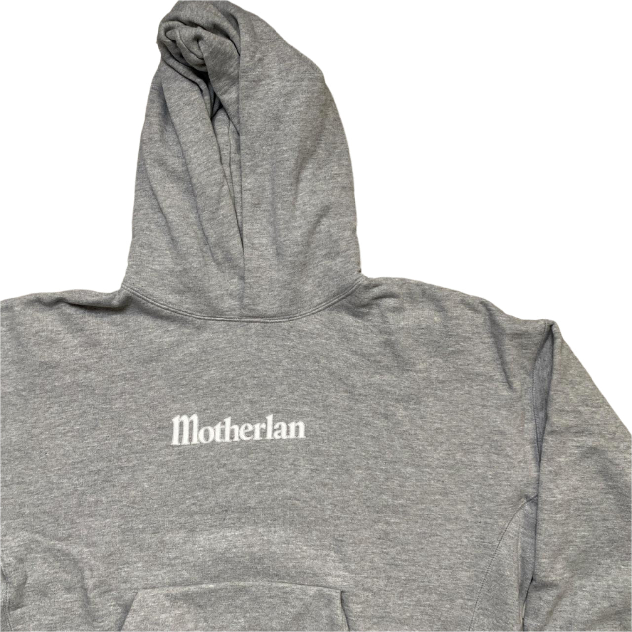 Motherlan Grey and White Hoodie (XL)
