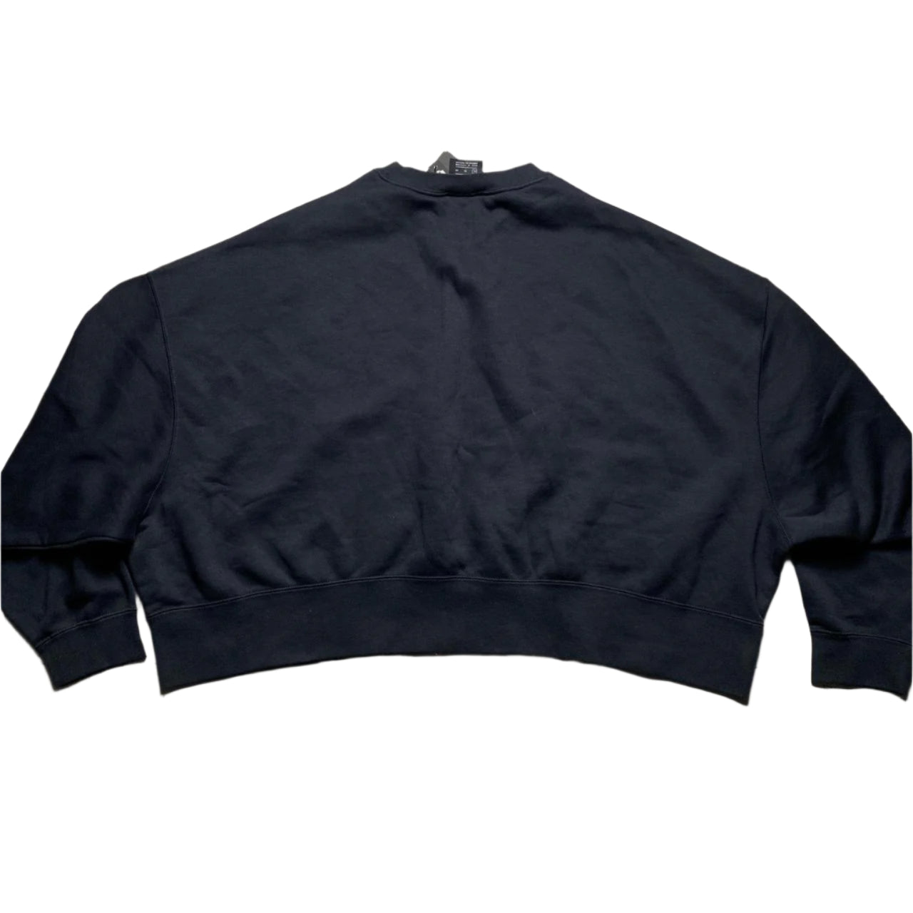 Nike Cropped Black and White Swoosh Baggy Jumper (XL)