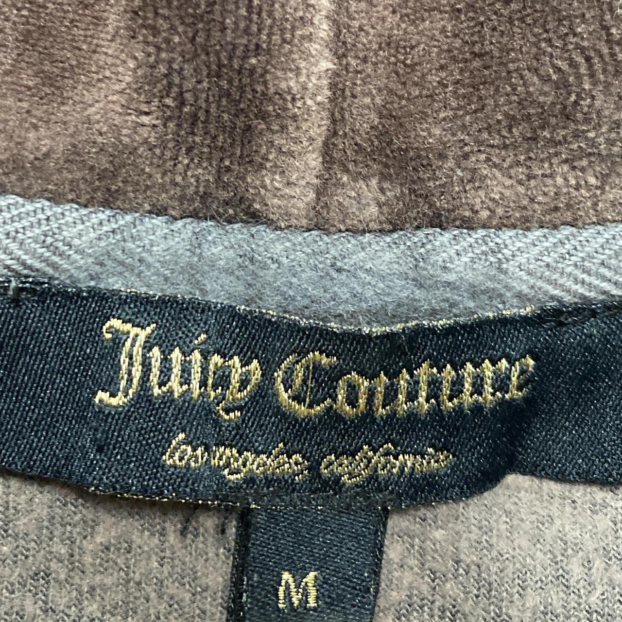 Juicy Couture Womens Velour Brown Jewel Zip Hoodie (M)