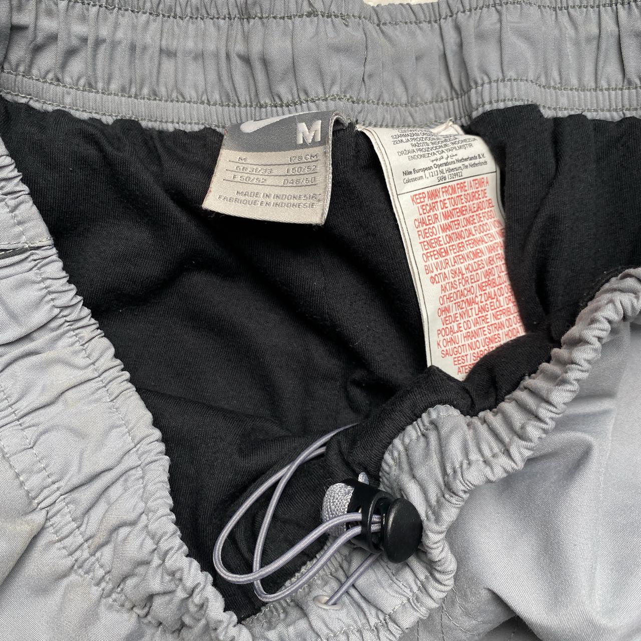 Nike Silver and Grey Swoosh Baggy Vintage y2k Shell Trackpant Bottoms (M)