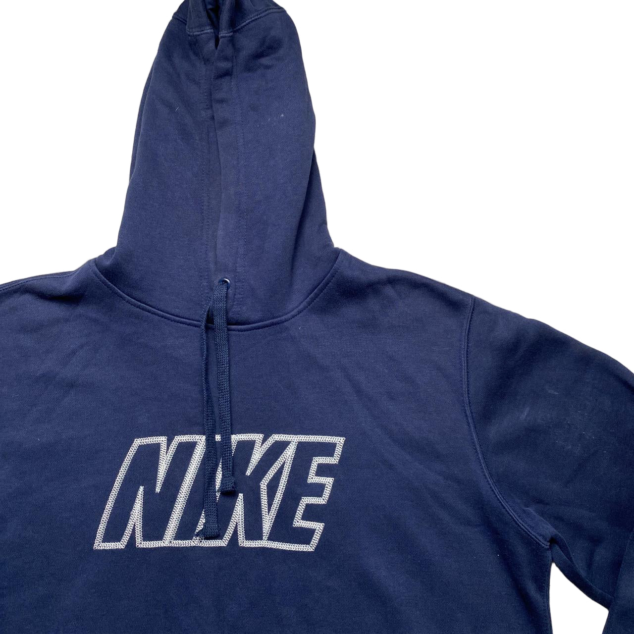 Nike Club Contrast Stitch Navy and White Hoodie (M)
