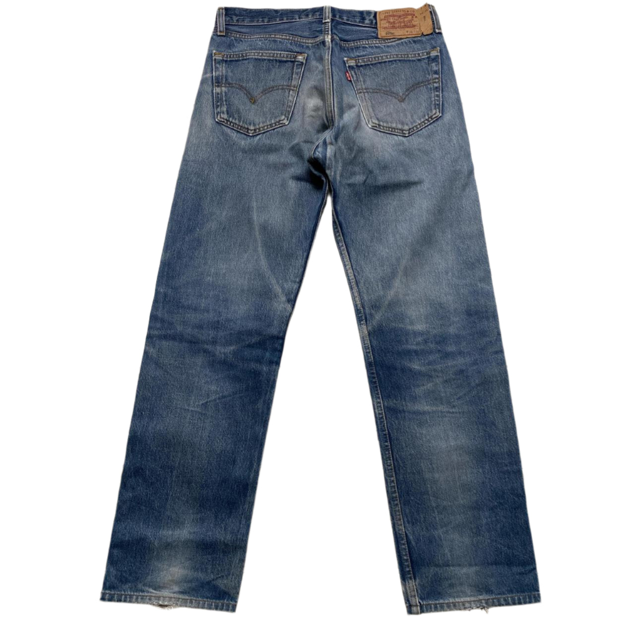 Levis 501 XX Light Blue Distressed Vintage Baggy Jeans (34W)
