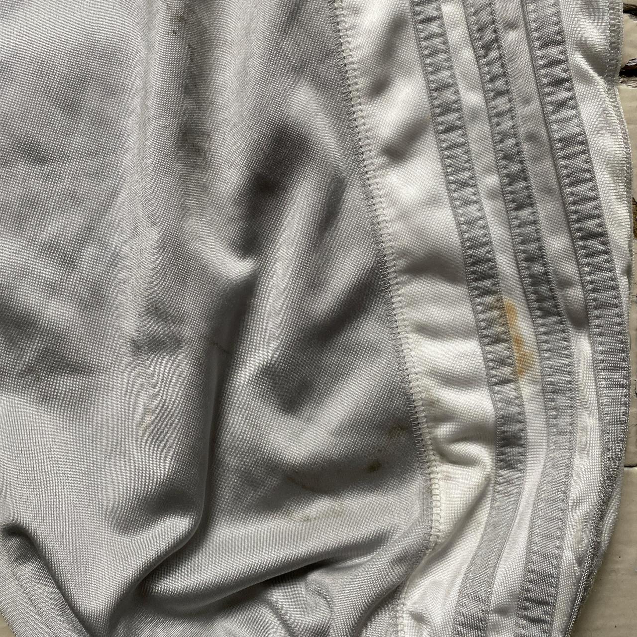Adidas Essentials Popper Grey Silver and White Stripe Trackpant Bottoms