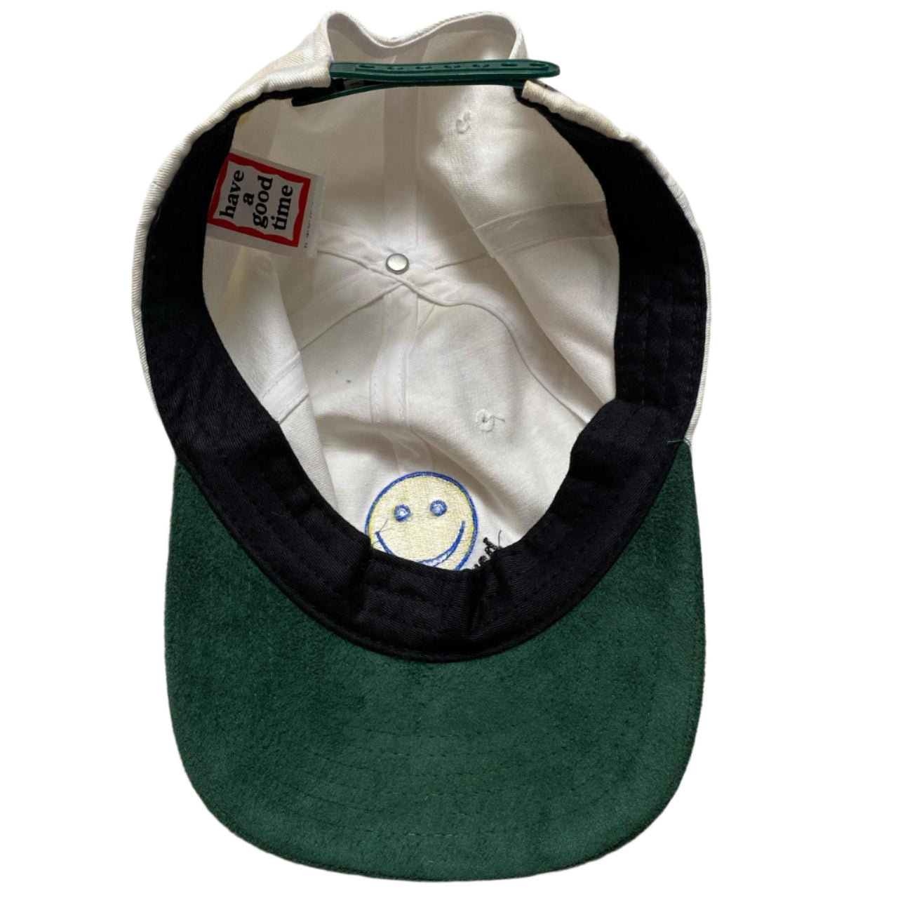 Have a Good Time White Green and Yellow Smiley Cap