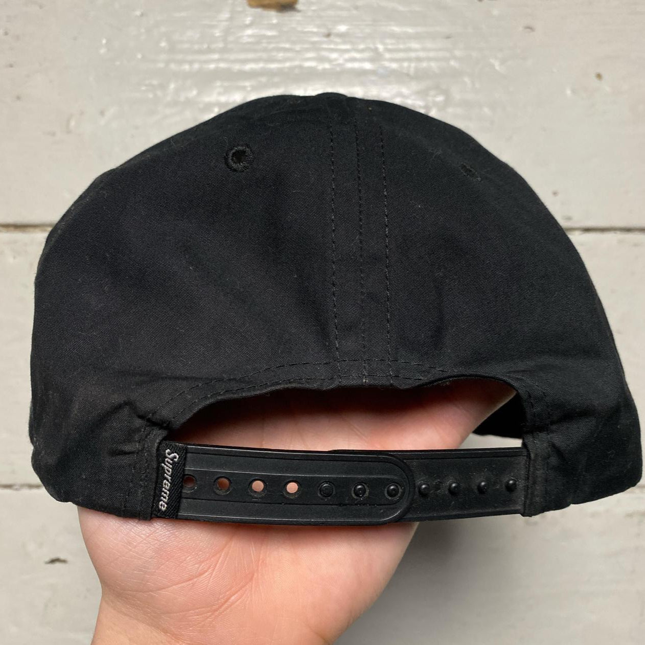 Supreme Black and White Snapback Cap