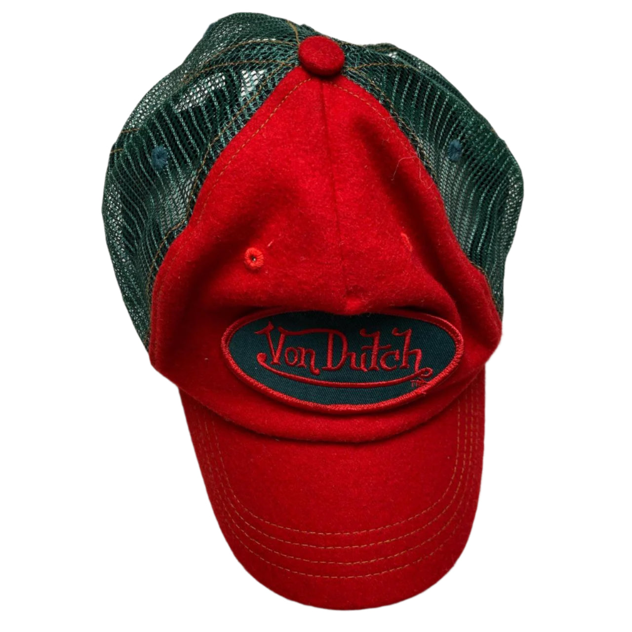 Von Dutch Red and Green Trucker Cap
