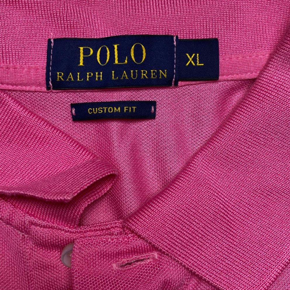 Ralph Lauren Polo Pink and Blue Pony Polo Short Sleeve Shirt (XL)