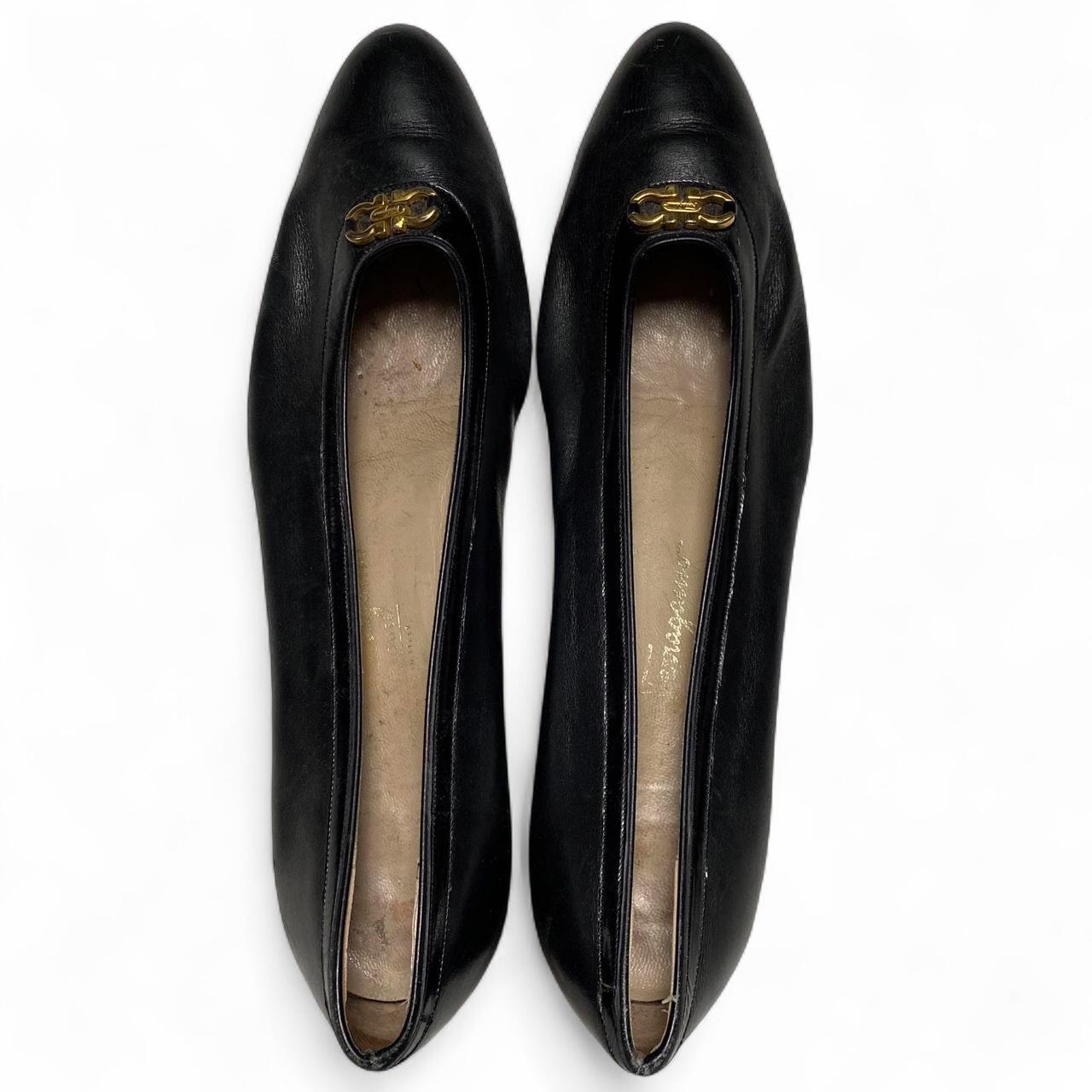Ferragamo Black Leather Womens Heel Court Shoes (UK 8)