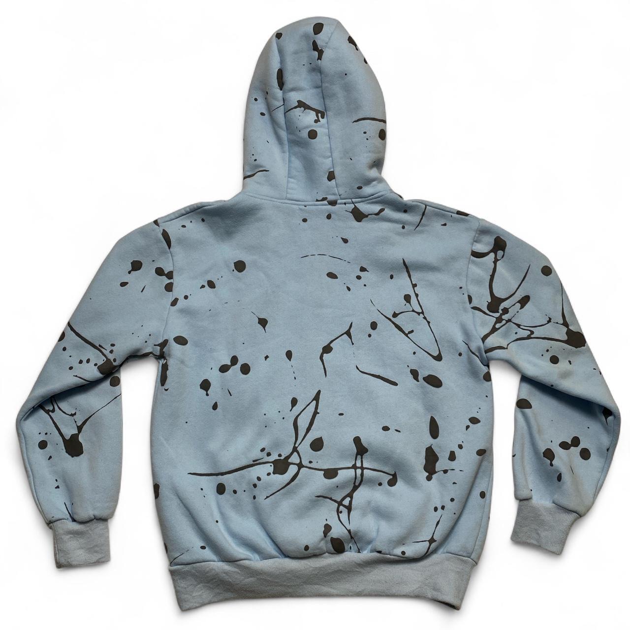 Named Collective Baby Blue Grey Paint Splatter Full Zip Hoodie