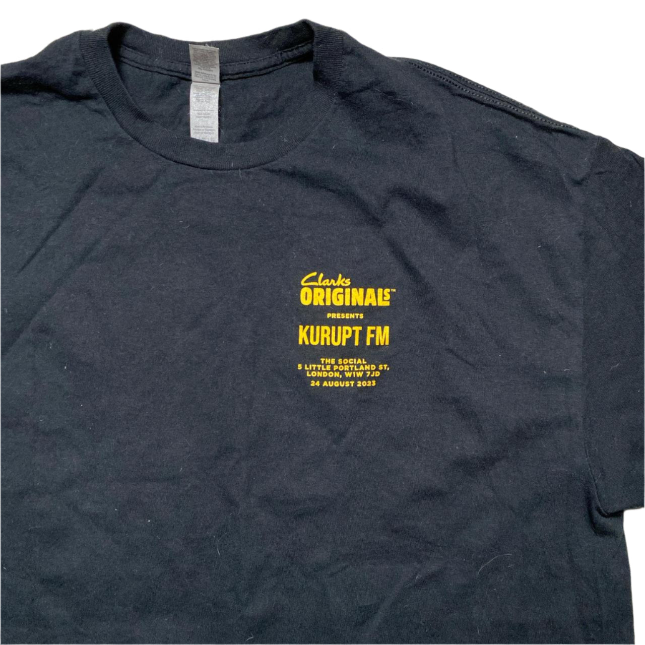 Kurupt FM Clarks Black and Yellow T Shirt (XL)