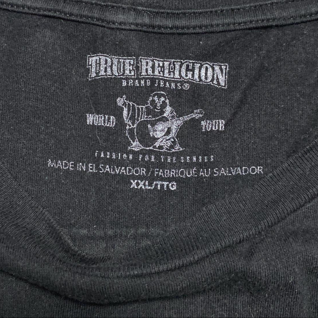 True Religion Black and Gold T Shirt (2XL)