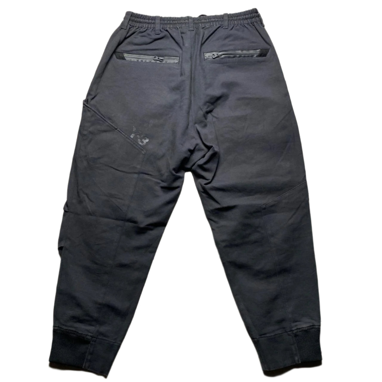 Y-3 Yohji Yamamoto Black Low Crotch Cargo Trouser Bottoms (M)