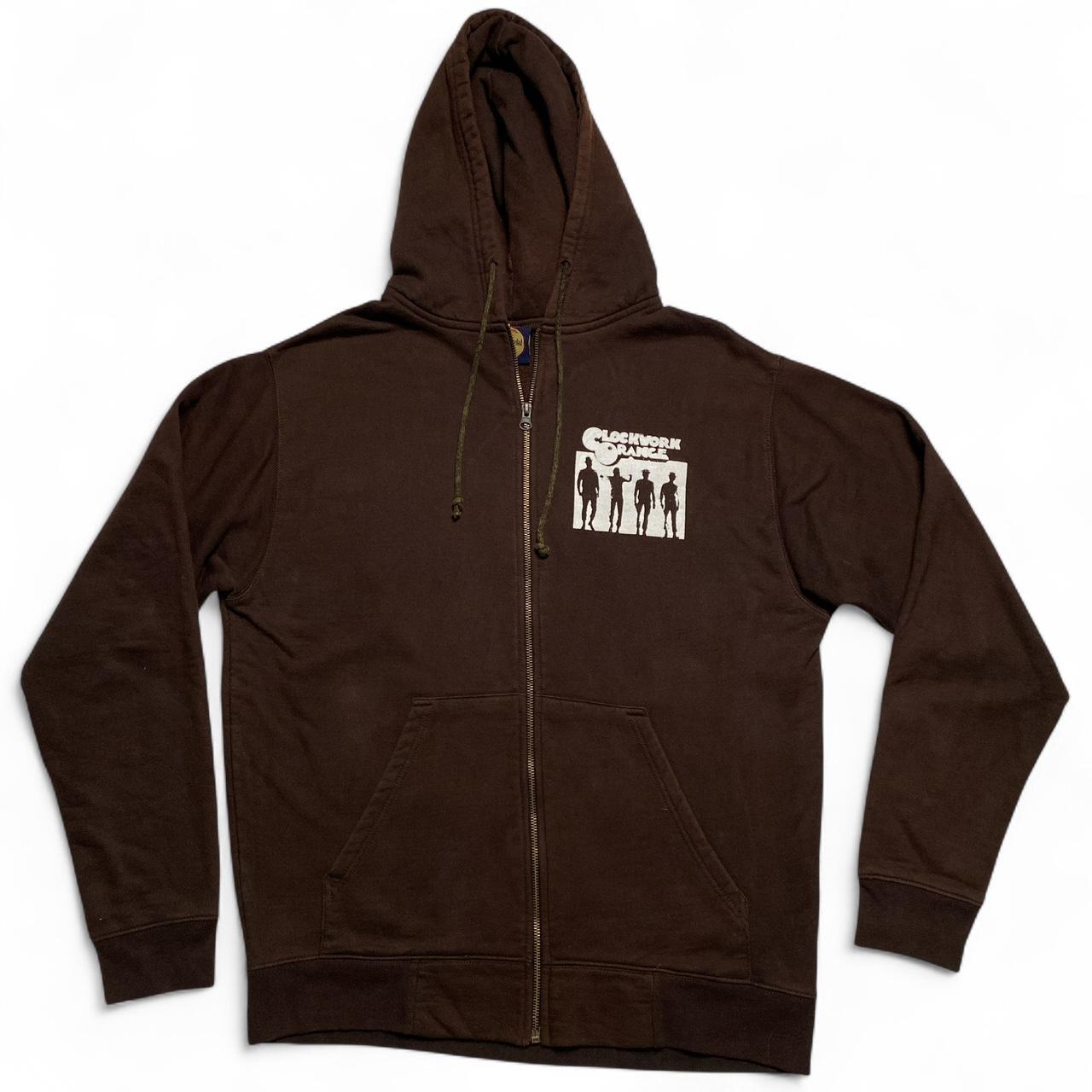 Clockwork Orange Brown and White Zip Hoodie