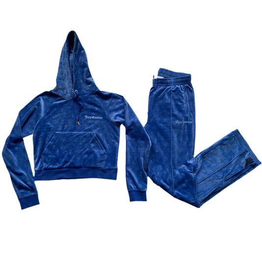 Juicy Couture Velour Blue Monogram Tracksuit (M)