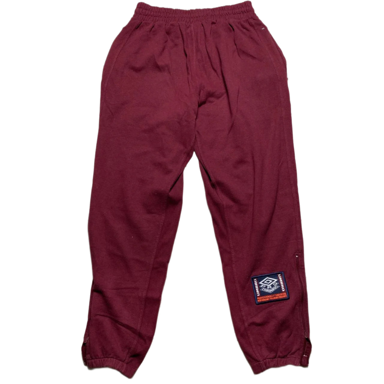 Umbro Vintage 90’s Pro Training Burgundy and White Joggers (W 34)