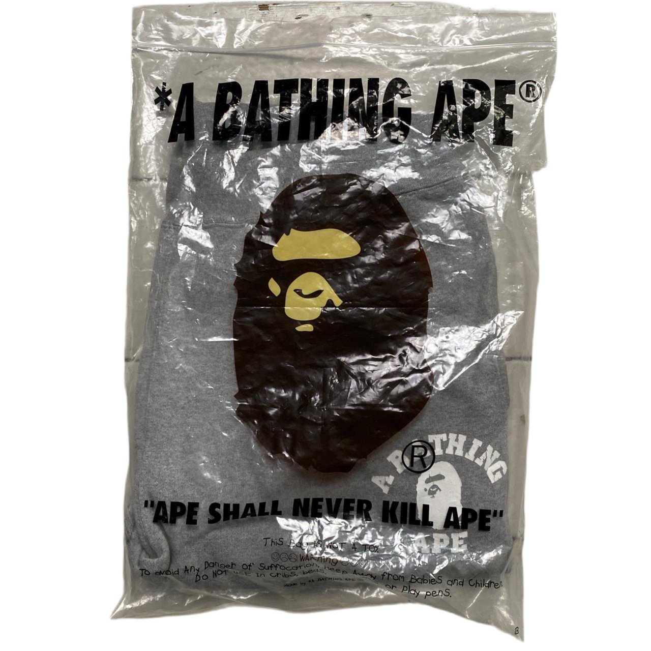 Bape A Bathing Ape Grey and White Baggy Joggers (2XL)