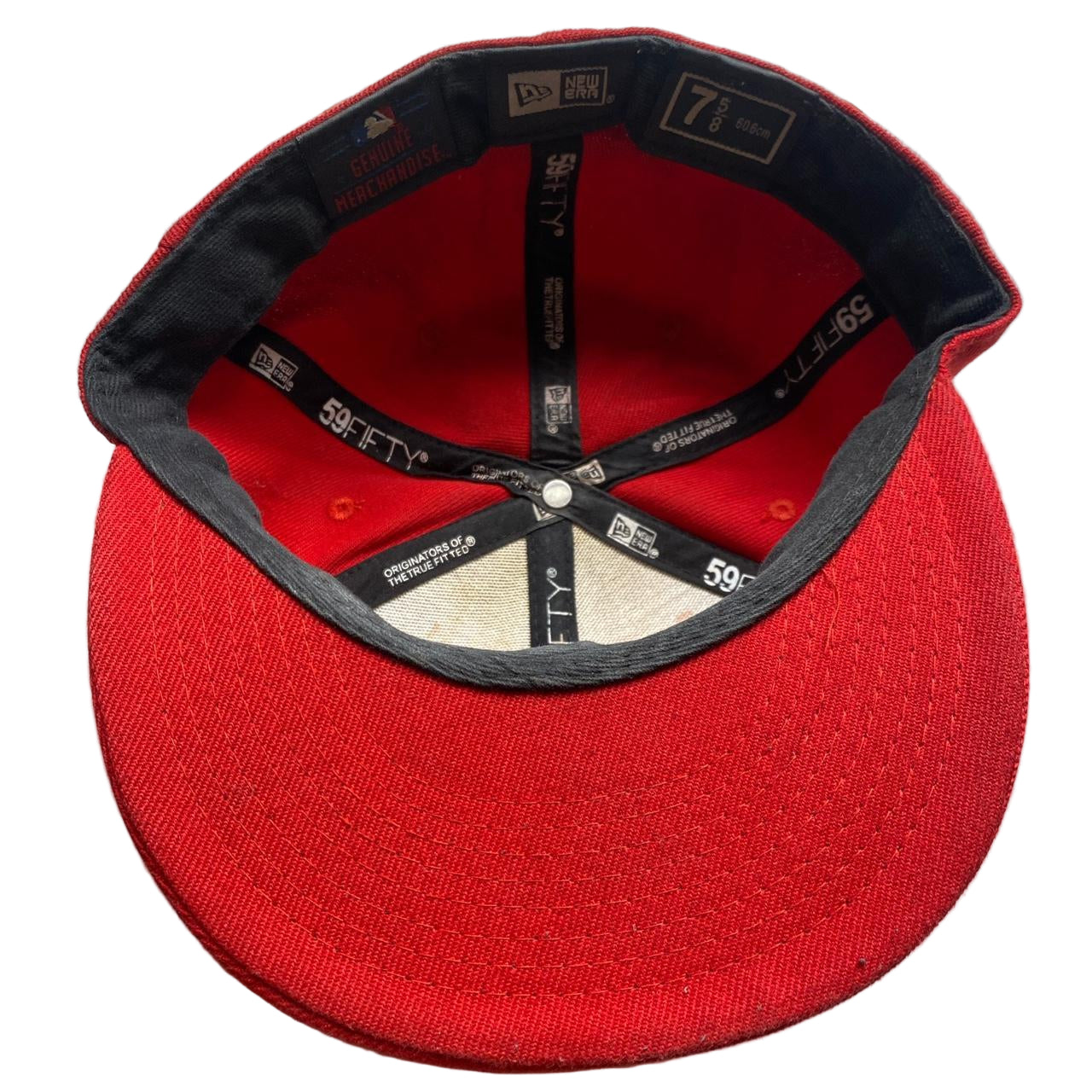 LA Dodgers Red and White Fitted Cap