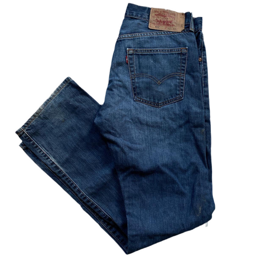 Levis 501 Distressed Navy Jeans (33W)