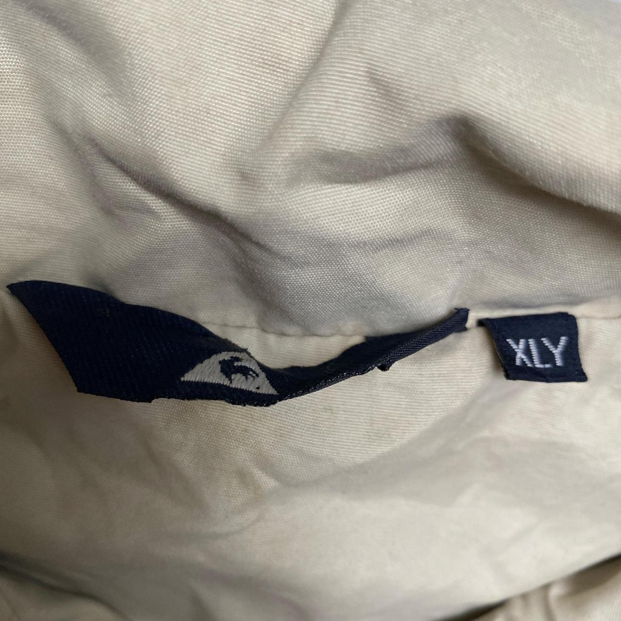 Le Coq Sportif Cream Beige and Navy Quarter Zip Shell Tracksuit Jacket (S)