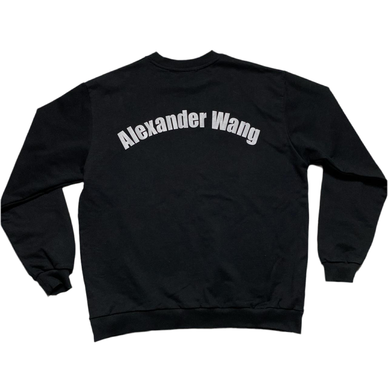 Alexander Wang Black and Reflective Silver Logo Jumper (L)