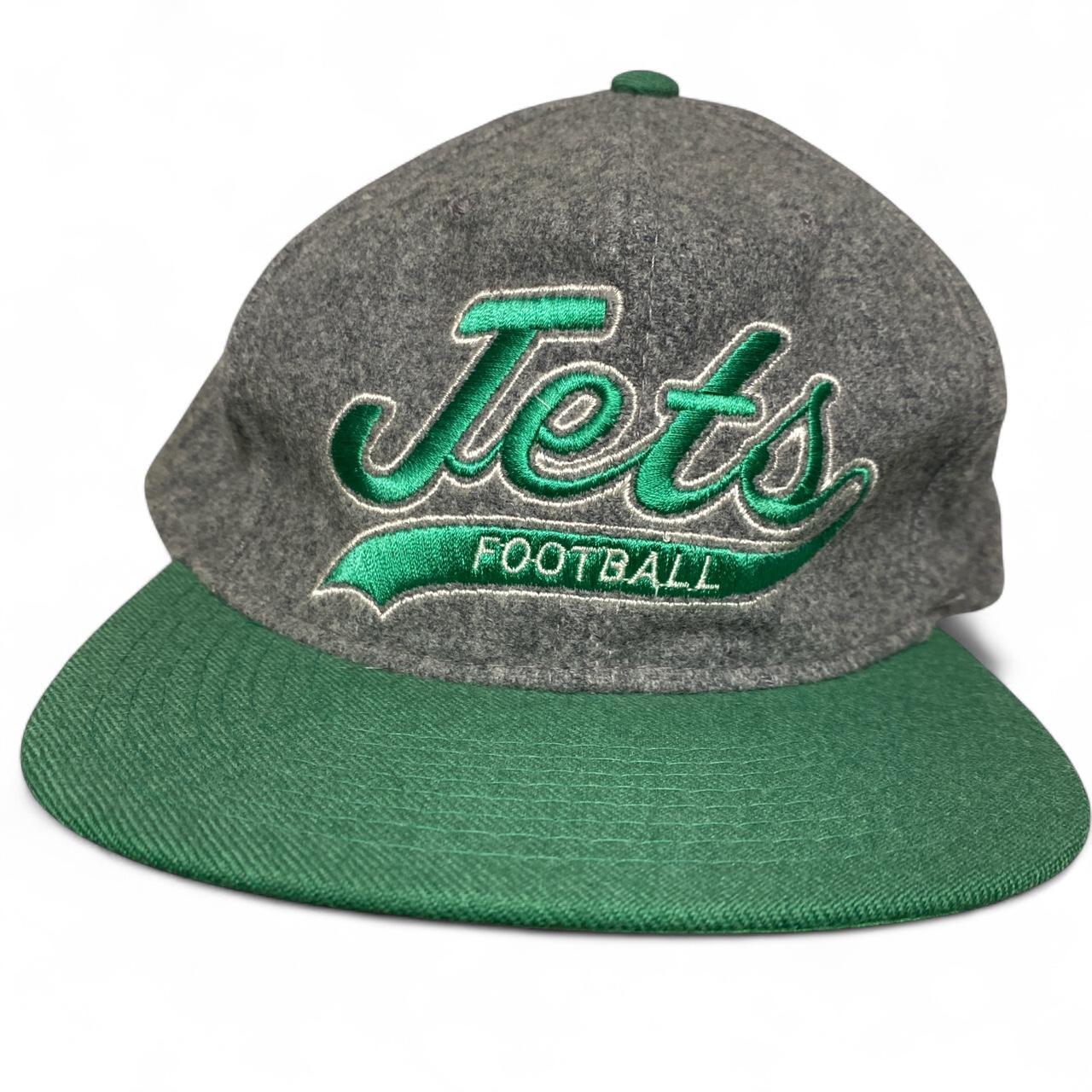 New York Jets 90βs Vintage Snapback Cap Grey and Green