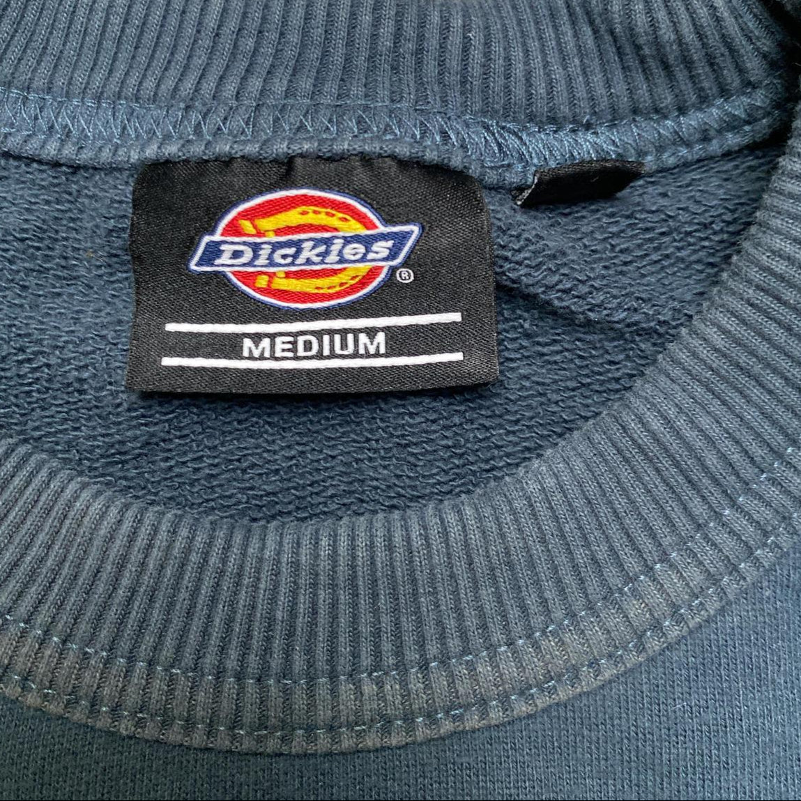 Dickies Navy and White Crewneck Jumper (M)