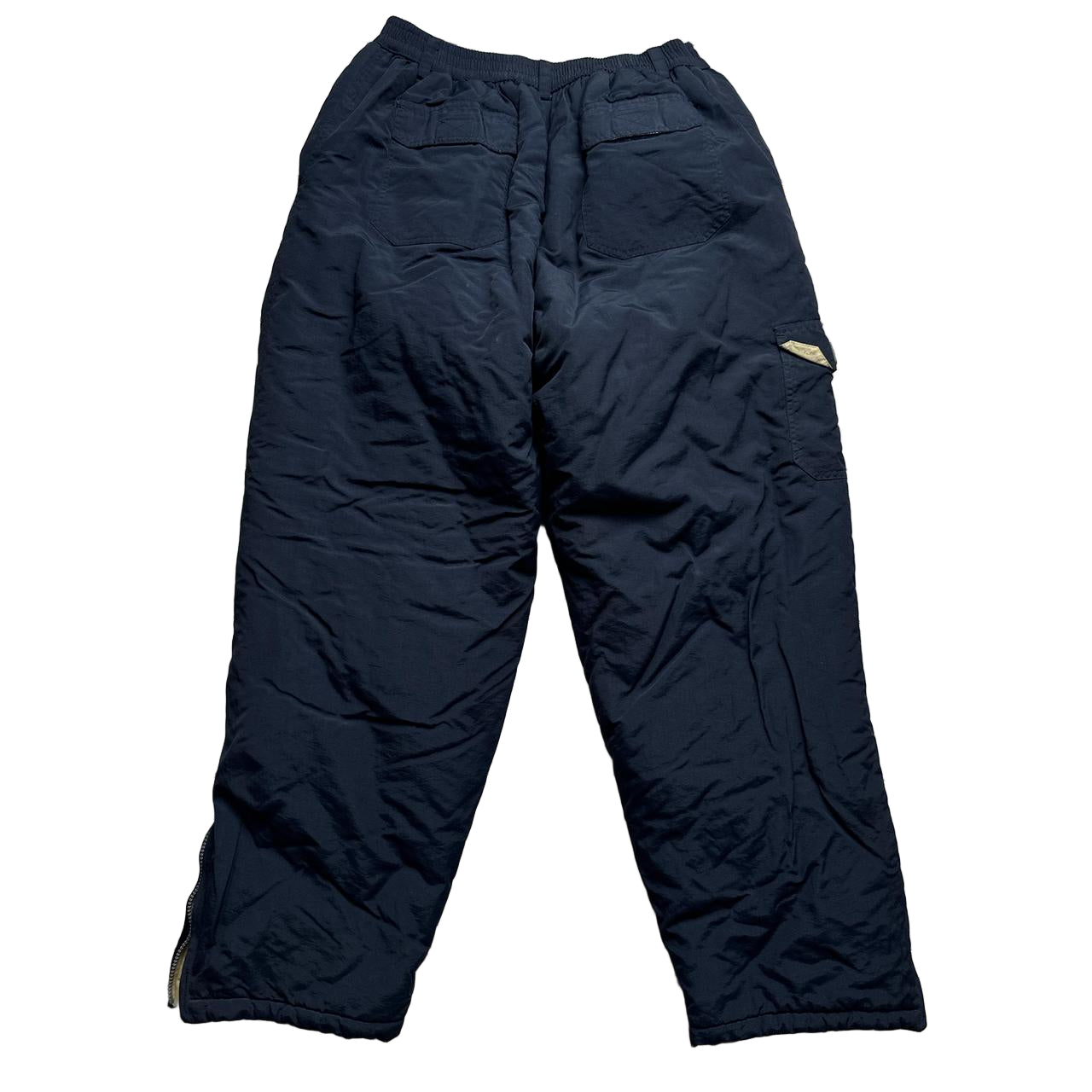 Clench USA Navy and Cream Baggy Shell Ski Cargo Trousers (M/L)