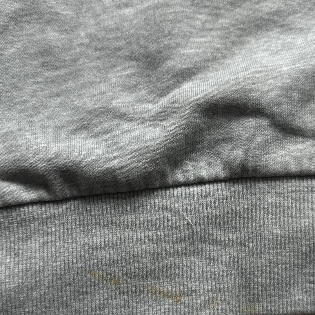 Adidas Performance Essentials Grey and Blue Three Stripe Hoodie (2XL)