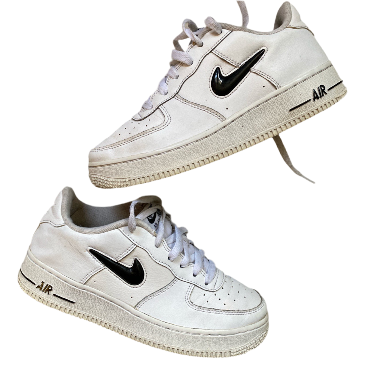 Nike Air Force 1 White and Black Jewel (UK 5.5)