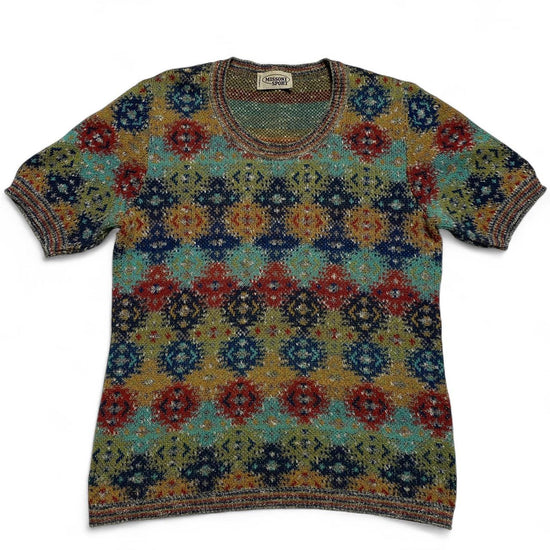Missoni Sport Vintage 90’s Multicoloured Knit Short Sleeve Jumper T Shirt (S)