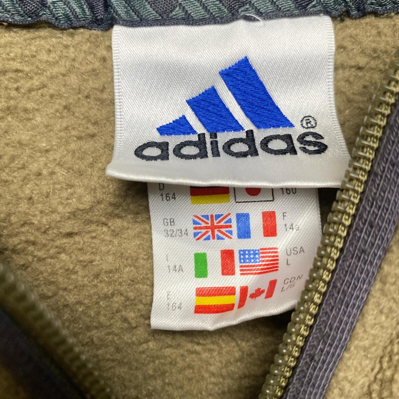 Adidas Olive Khaki Green Quarter Zip Fleece Hoodie (L)