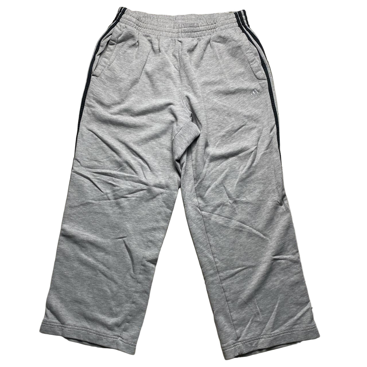 Adidas Performance Essentials Grey and Navy Baggy Joggers (XL)
