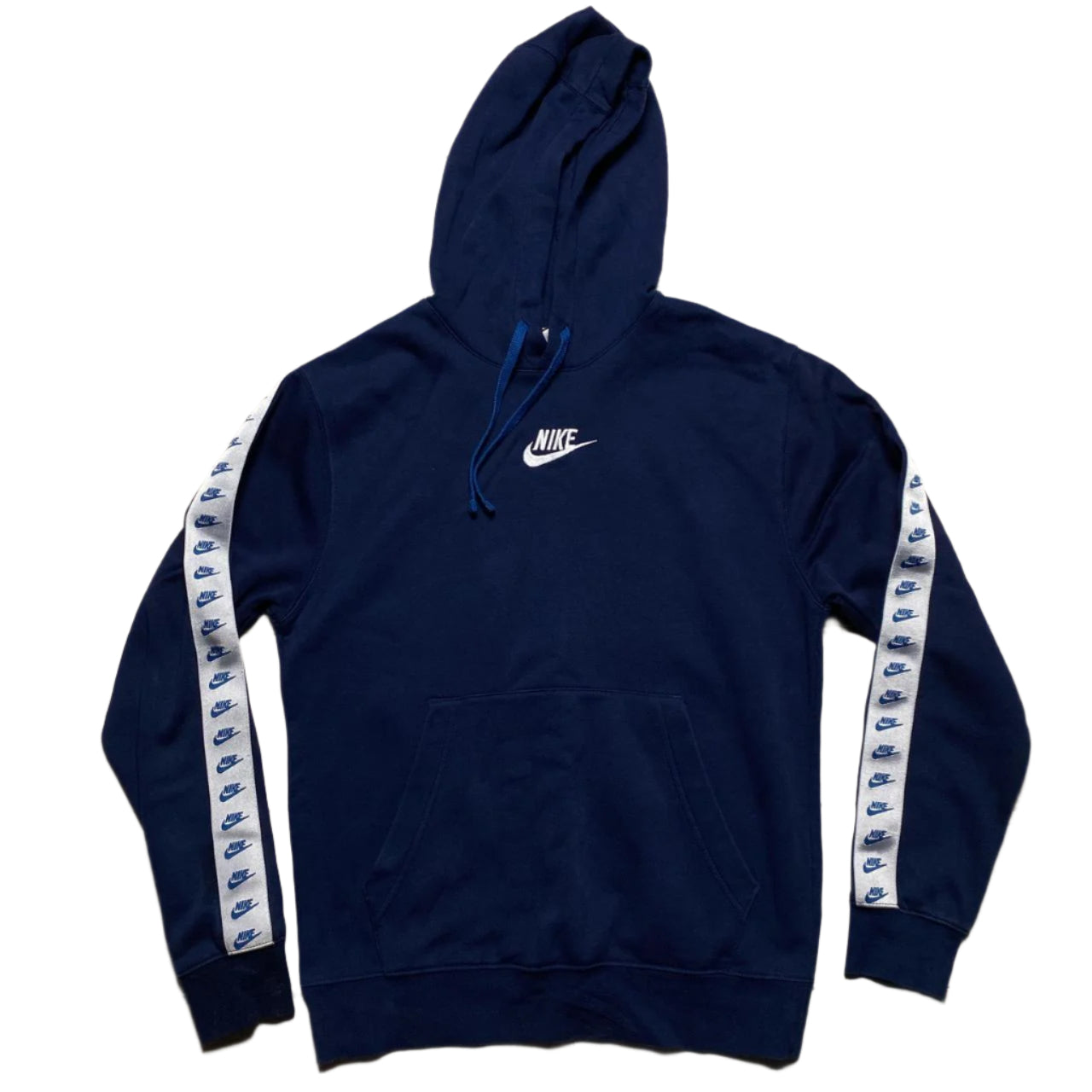 Nike Navy and White Swoosh Hoodie (S)
