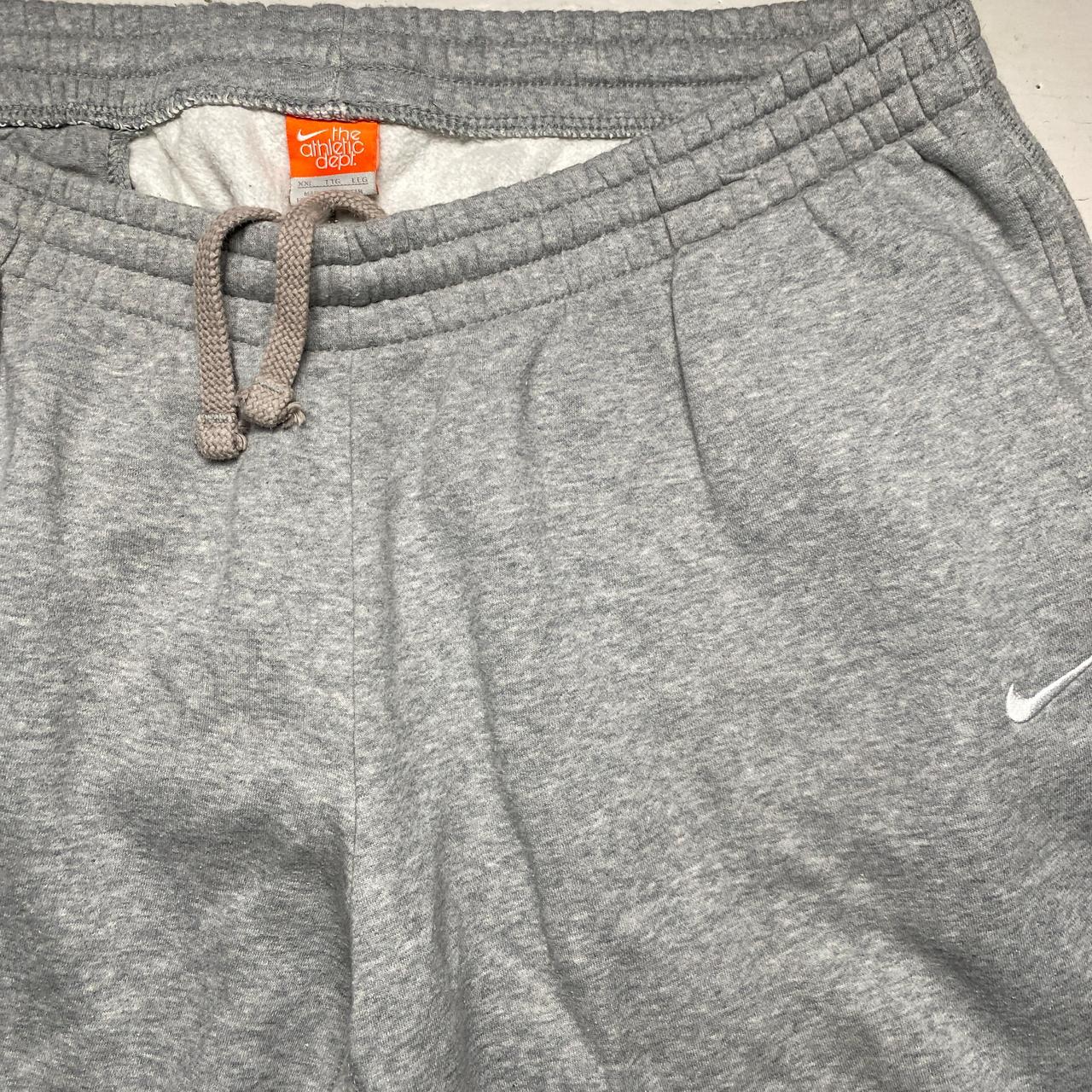 Nike Athletic Department Grey and White Swoosh Baggy Joggers (2XL)