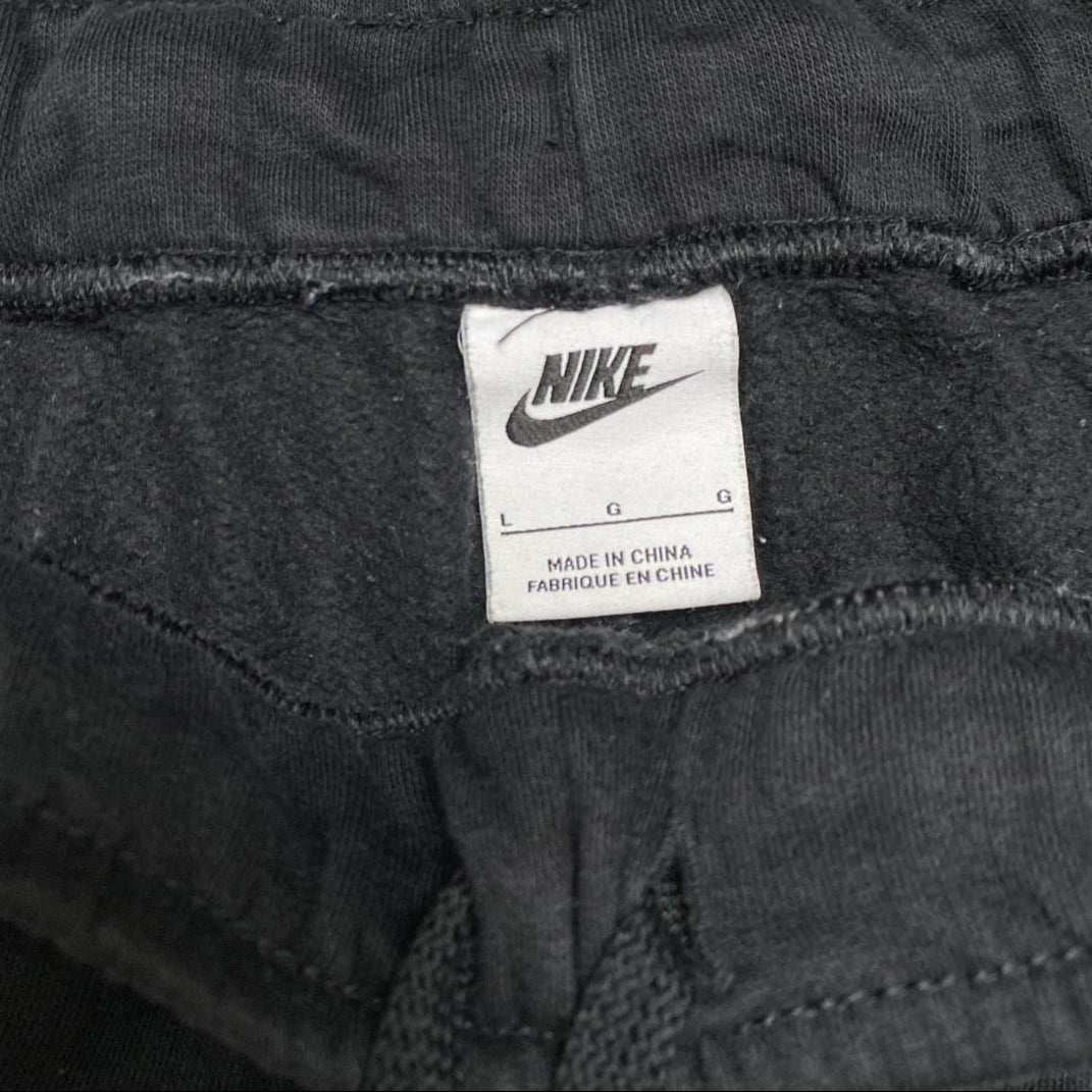 Nike Club Black and White Swoosh Spellout Joggers (L)