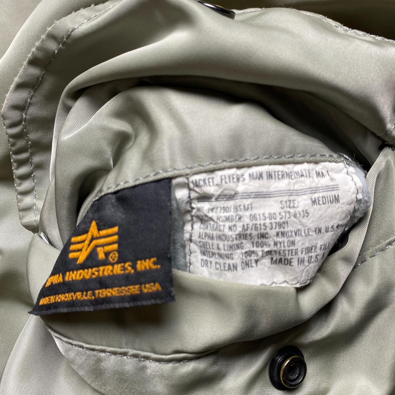 Alpha Industries Green and Orange Pilot Bomber Jacket (M)